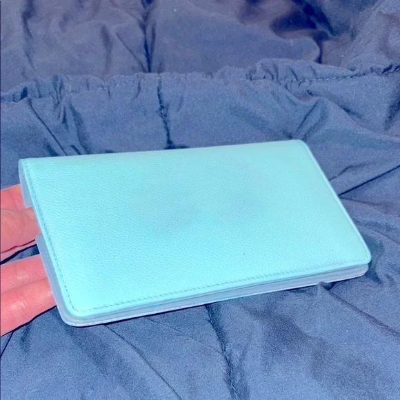 Chanel Blue Cavier Wallet with Embossed Logo and serial sticker intact!